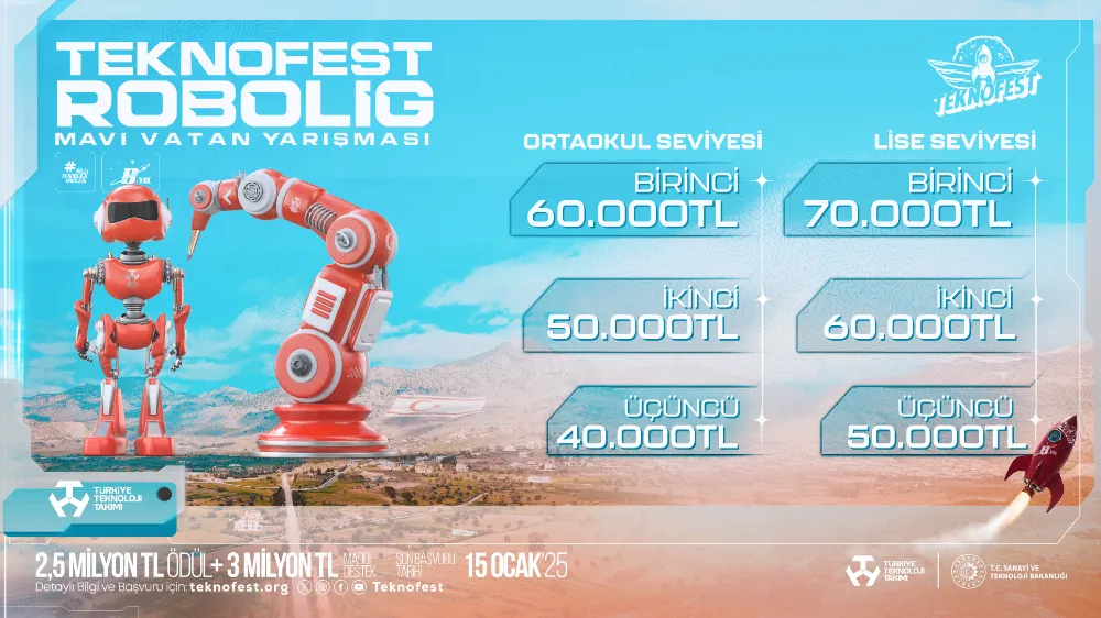 TEKNOFEST Robolig Mavi Vatan Yarışması Başvuruları Devam Ediyor! 