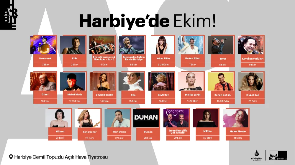 HARBİYE AÇIK HAVA EKİM’DE DE MÜZİK DOLU! 