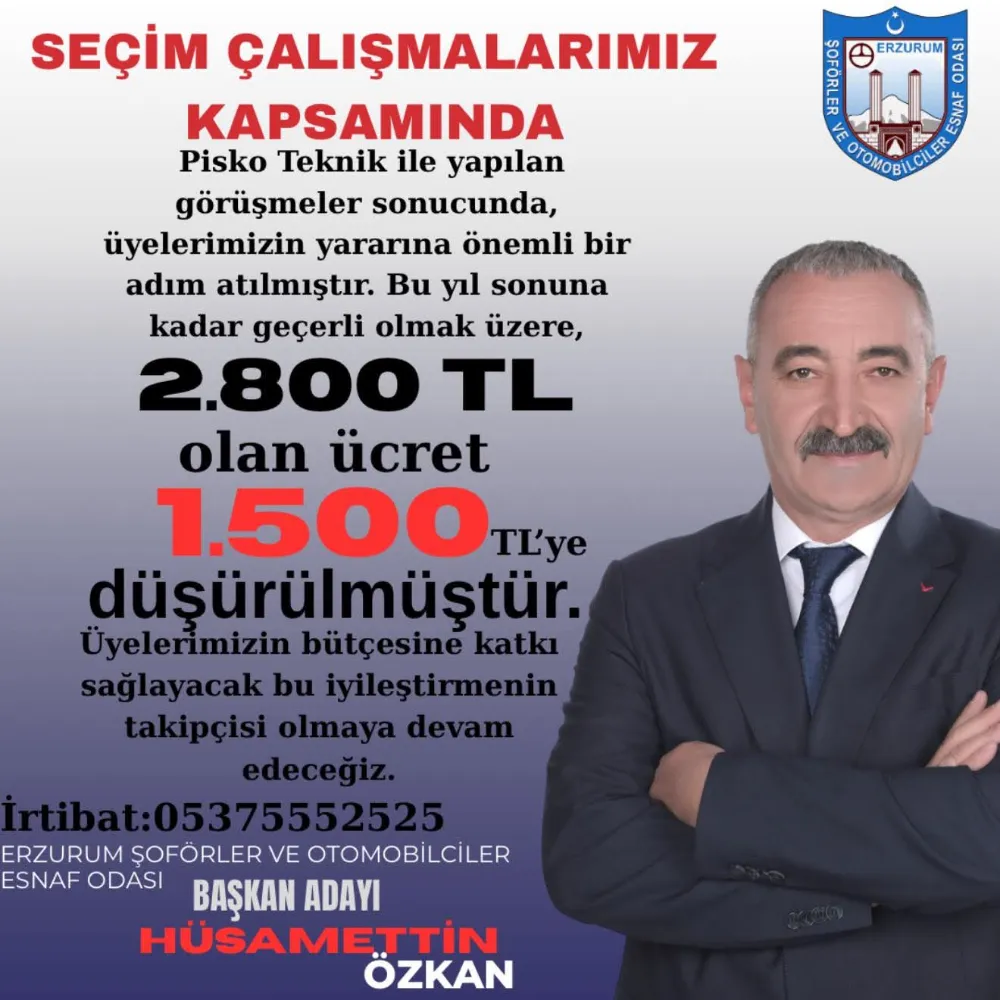 Hüsamettin Özkan’dan Üyelere Ekonomik Destek Adım